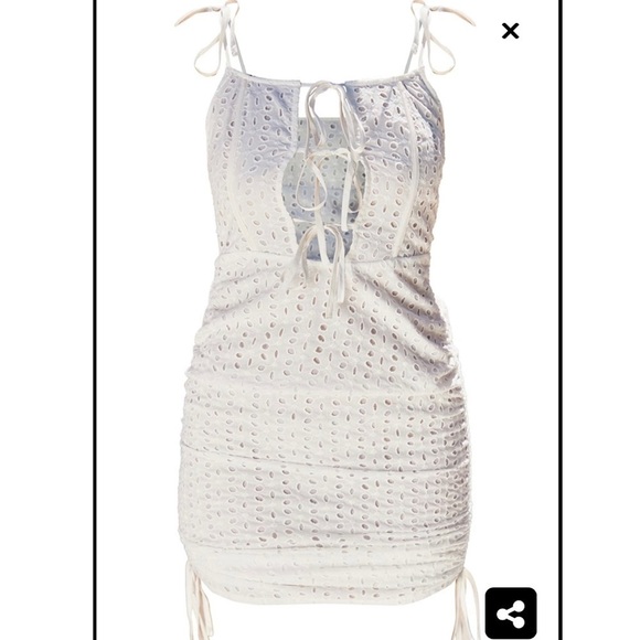 NWT Pretty Little Thing white eyelet dress - Picture 3 of 9